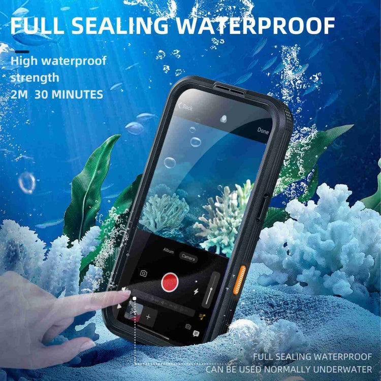 For iPhone 16 Pro RedPepper IP68 Waterproof Triple-proof MagSafe Phone Case(Black)