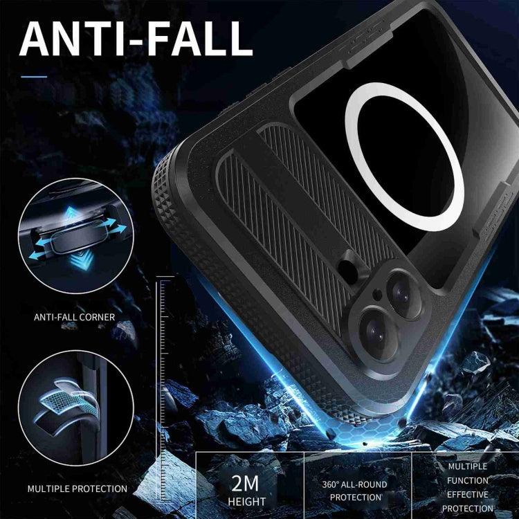 For iPhone 16 RedPepper IP68 Waterproof Triple-proof MagSafe Phone Case(Black)