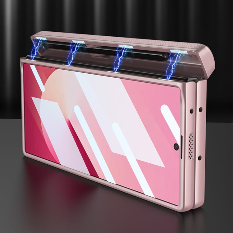 For Samsung Galaxy Z Fold6 GKK Integrated Magnetic Leather Flip Phone Case with Pen Box, Not Included Pen(Black)