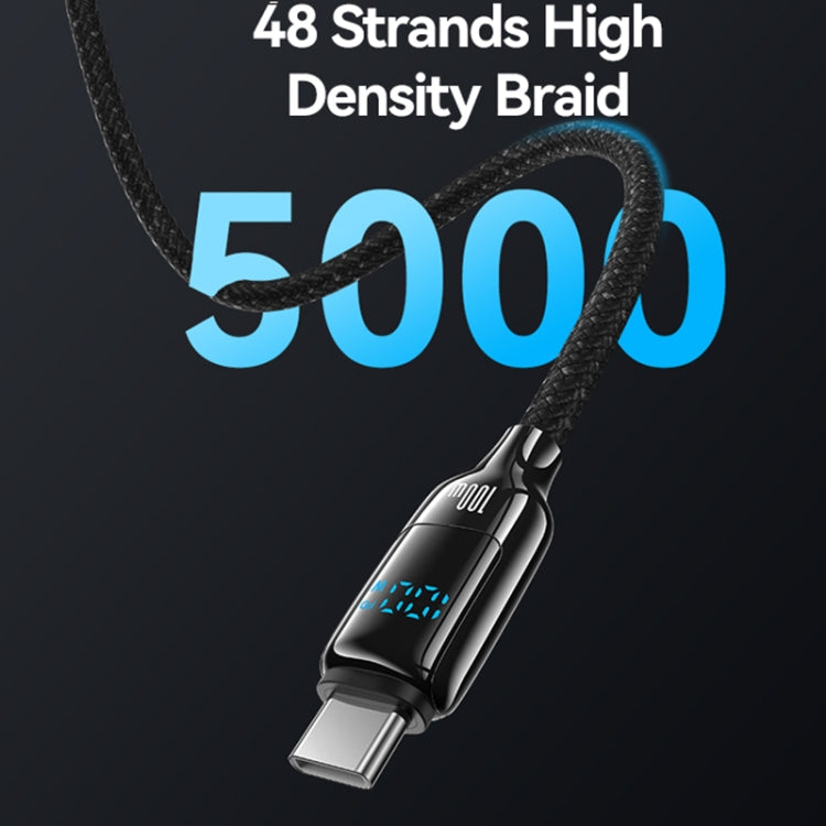USAMS SJ742 100W USB-C / Type-C to USB-C / Type-C Zinc Alloy Digital Display Fast Data Cable, Length: 1.2m(Titanium)