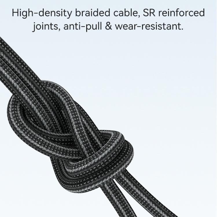 USAMS SJ737 240W 6 in 1 Aluminum Alloy Fast Data Charging Cable, Length: 1.2m(Gun Color)