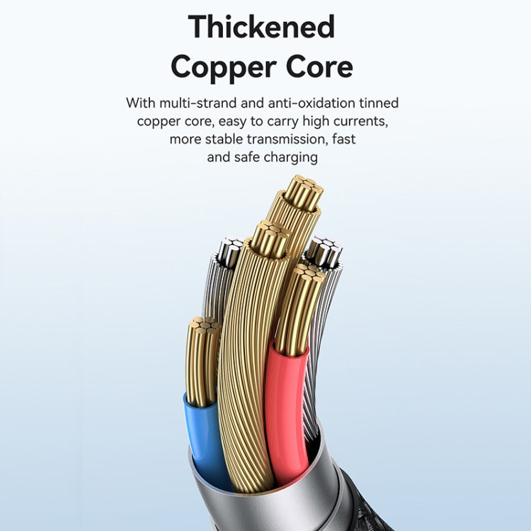 USAMS SJ738 240W 6 in 1 Aluminum Alloy Fast Data Charging Cable, Length: 2m(Gun Color)