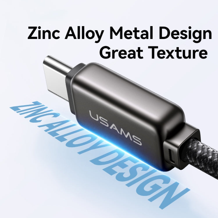 USAMS SJ743 30W USB-C / Type-C to 8 Pin Zinc Alloy Fast Data Cable, Length: 1.2m(Titanium)