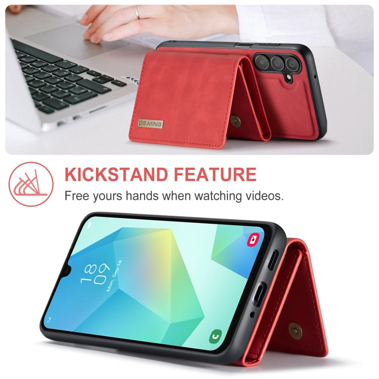 For Samsung Galaxy A16 5G DG.MING M1 Series 3-Fold Multi Card Wallet + Magnetic Phone Case(Red)