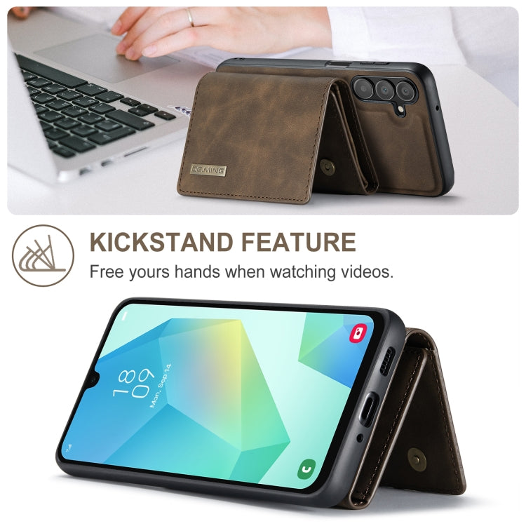For Samsung Galaxy A16 5G DG.MING M1 Series 3-Fold Multi Card Wallet + Magnetic Phone Case(Coffee)