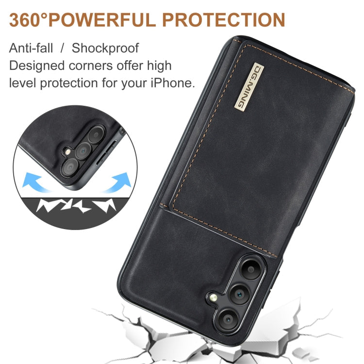 For Samsung Galaxy A16 5G DG.MING M1 Series 3-Fold Multi Card Wallet + Magnetic Phone Case(Black)