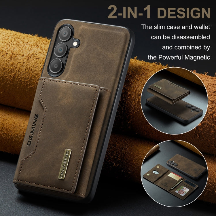 For Samsung Galaxy A16 5G DG.MING M2 Series 3-Fold Multi Card Bag + Magnetic Phone Case(Coffee)