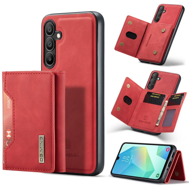 For Samsung Galaxy A16 5G DG.MING M2 Series 3-Fold Multi Card Bag + Magnetic Phone Case(Red)