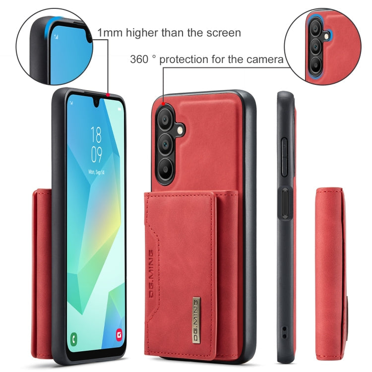 For Samsung Galaxy A16 5G DG.MING M2 Series 3-Fold Multi Card Bag + Magnetic Phone Case(Red)