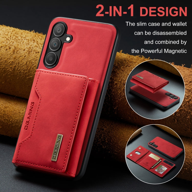 For Samsung Galaxy A16 5G DG.MING M2 Series 3-Fold Multi Card Bag + Magnetic Phone Case(Red)