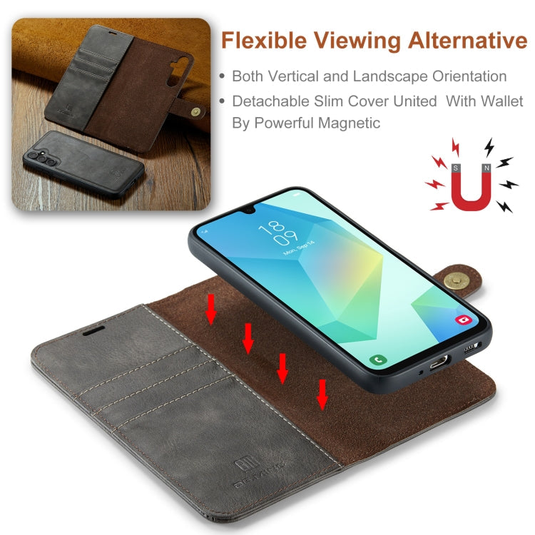 For Samsung Galaxy A16 5G DG.MING Crazy Horse Texture Detachable Magnetic Leather Case(Grey)