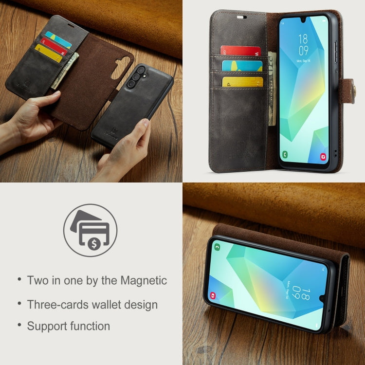 For Samsung Galaxy A16 5G DG.MING Crazy Horse Texture Detachable Magnetic Leather Case(Grey)