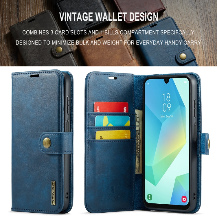 For Samsung Galaxy A16 5G DG.MING Crazy Horse Texture Detachable Magnetic Leather Case(Blue)