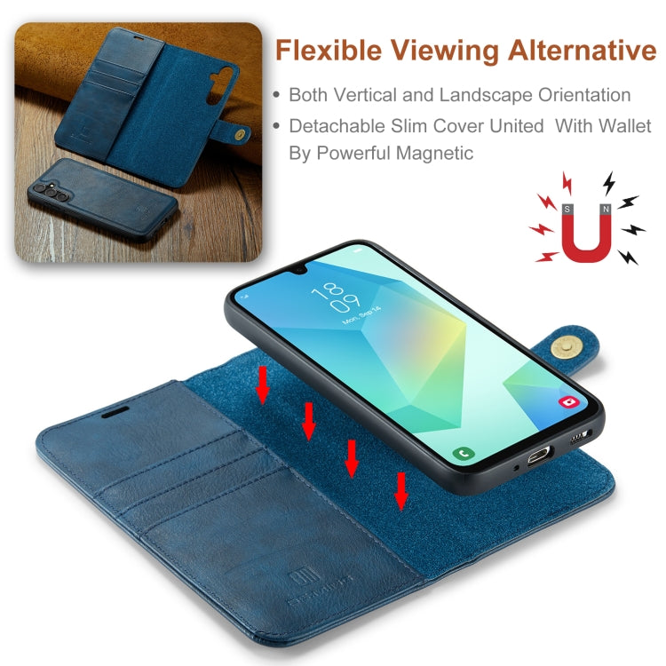 For Samsung Galaxy A16 5G DG.MING Crazy Horse Texture Detachable Magnetic Leather Case(Blue)