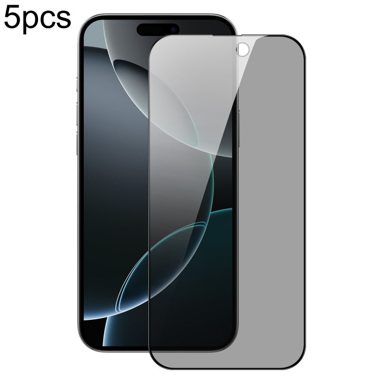 For iPhone 16 Pro Max 5pcs DUX DUCIS 0.33mm 9H High Aluminum Anti-spy HD Tempered Glass Film