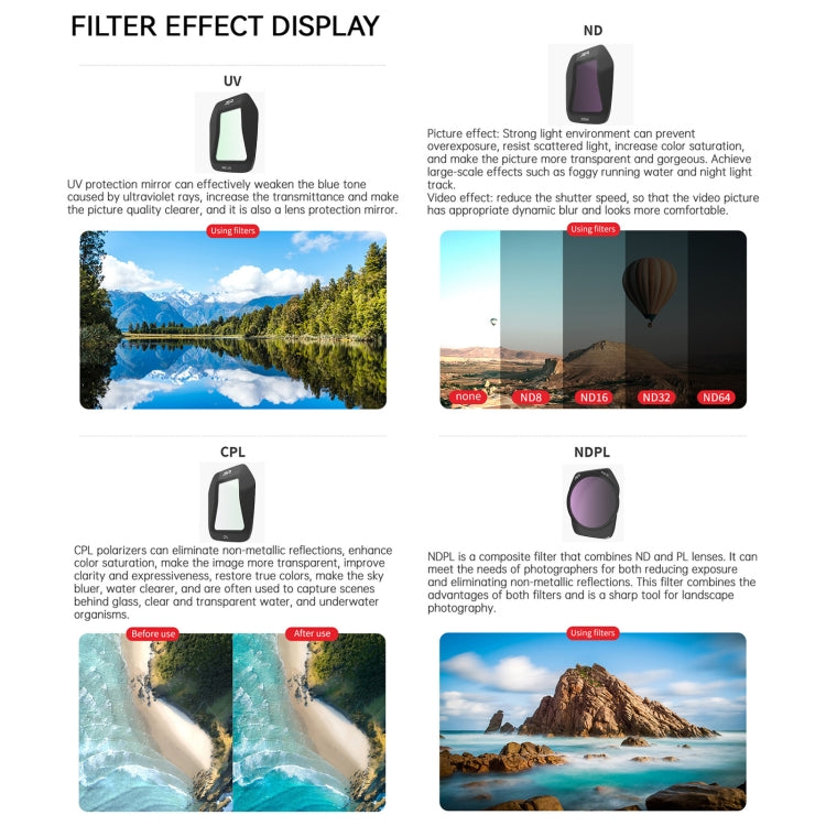 For DJI Air 3S JSR CB Series Drone Lens Filter, Filter:Streak Drawing Blue