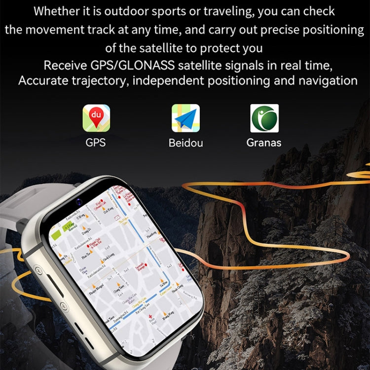 UNIWA DM66 4G Calling Smart Watch, 4GB+64GB, 1.99 inch IPS Screen Android 9.0 Support WiFi GPS(Black)