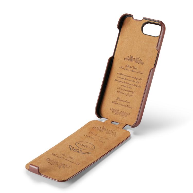 For iPhone 17e / 16e Fierre Shann 64 Texture Vertical Flip PU Leather Phone Case(Brown)