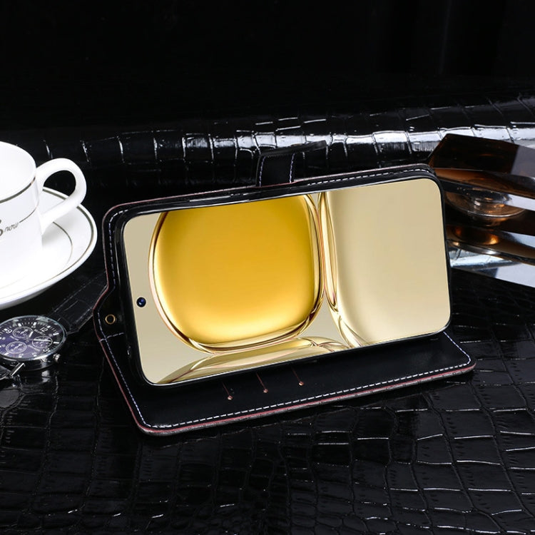 For Samsung Galaxy S24 FE 5G idewei Crocodile Texture Leather Phone Case(Black)