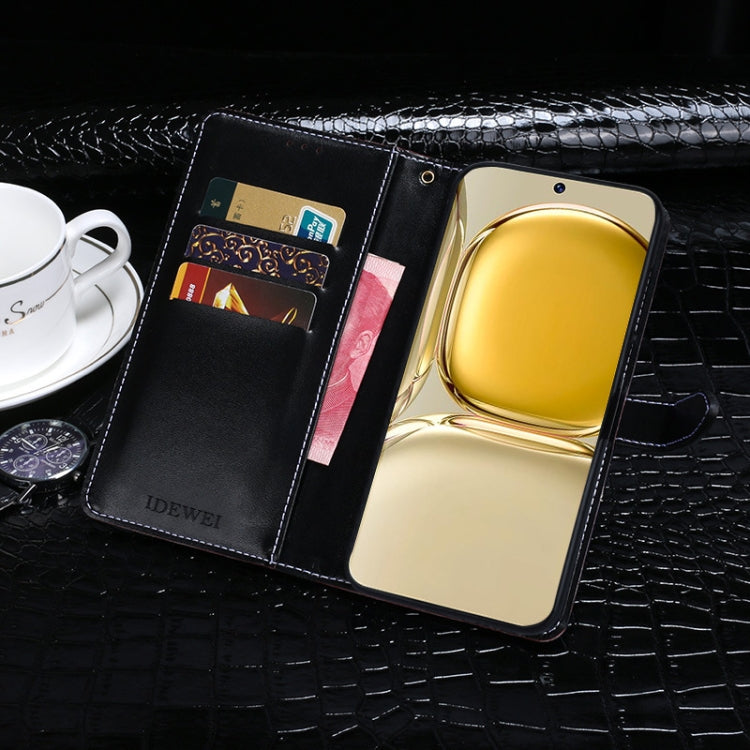 For vivo V40 5G idewei Crocodile Texture Leather Phone Case(Black)