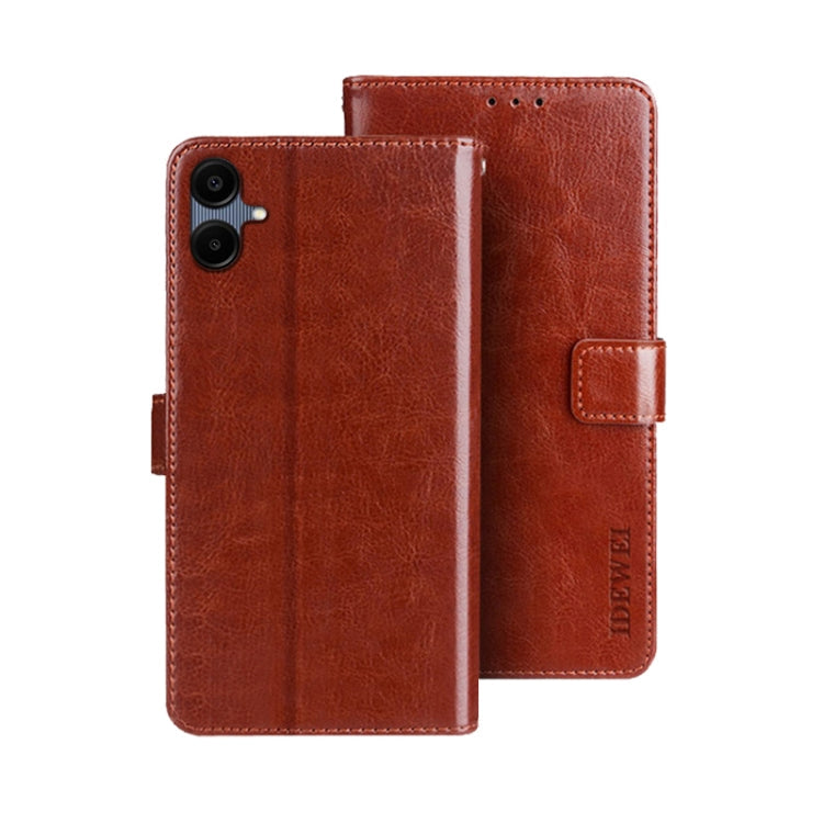 For Samsung Galaxy A06 4G idewei Crazy Horse Texture Leather Phone Case(Brown)