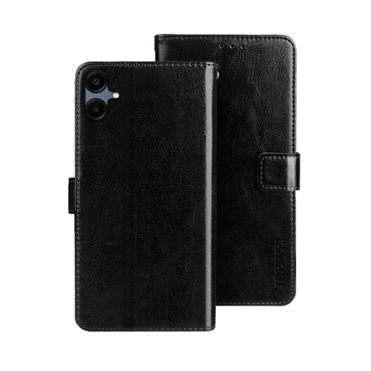 For Samsung Galaxy A06 4G idewei Crazy Horse Texture Leather Phone Case(Black)