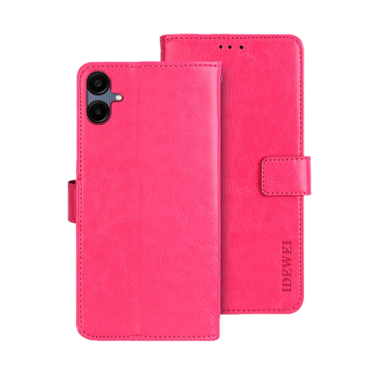 For Samsung Galaxy A06 4G idewei Crazy Horse Texture Leather Phone Case(Rose Red)