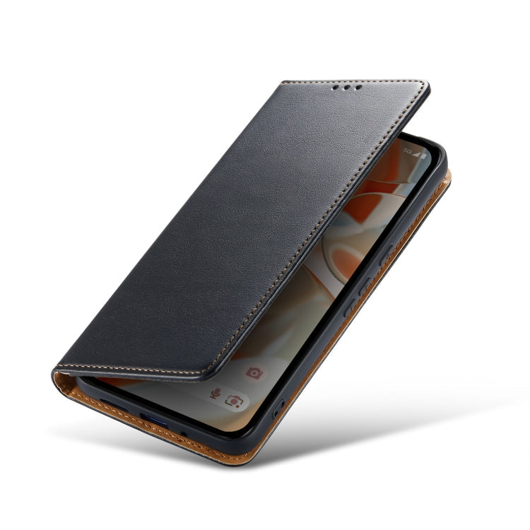 For Google Pixel 9 / 9 Pro Fierre Shann PU Genuine Leather Texture Phone Case(Black)