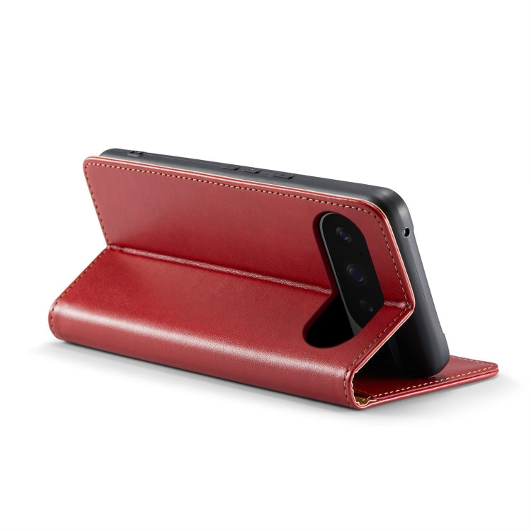 For Google Pixel 9 Pro XL Fierre Shann PU Genuine Leather Texture Phone Case(Red)