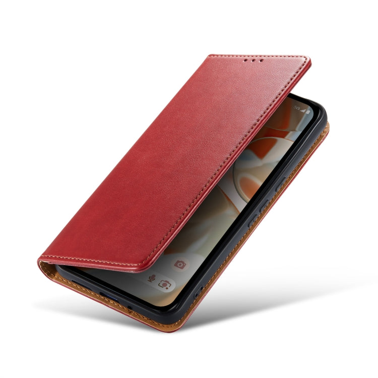 For Google Pixel 9 Pro XL Fierre Shann PU Genuine Leather Texture Phone Case(Red)