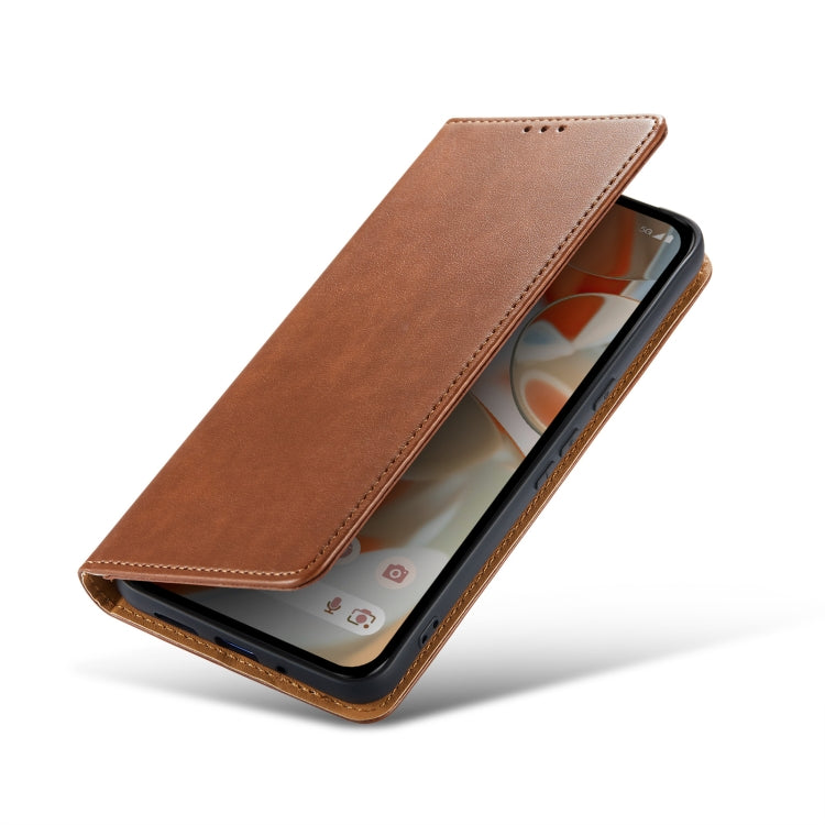 For Google Pixel 9 Pro XL Fierre Shann PU Genuine Leather Texture Phone Case(Brown)