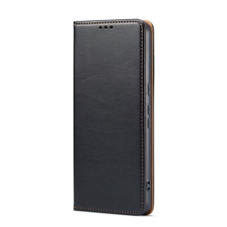 For Google Pixel 9 Pro XL Fierre Shann PU Genuine Leather Texture Phone Case(Black)