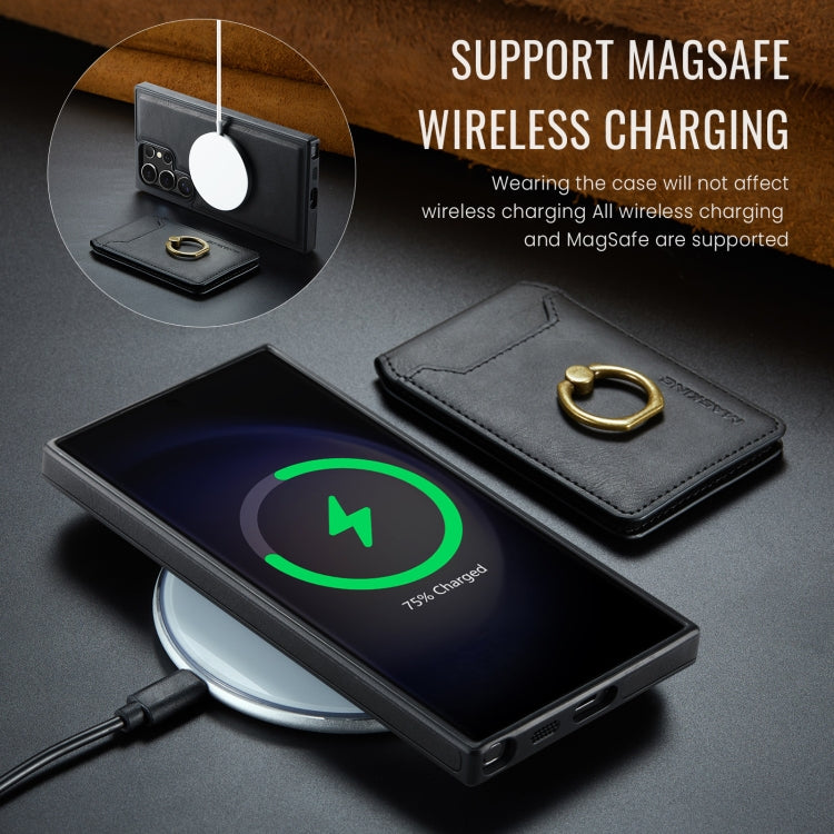 For Samsung Galaxy S23 Ultra 5G MAGKING K1 MagSafe Detachable Wallet RFID Back Cover Phone Case(Black)