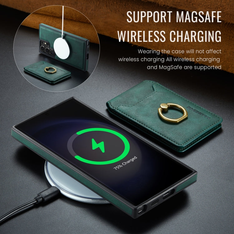 For Samsung Galaxy S23 Ultra 5G MAGKING K1 MagSafe Detachable Wallet RFID Back Cover Phone Case(Green)