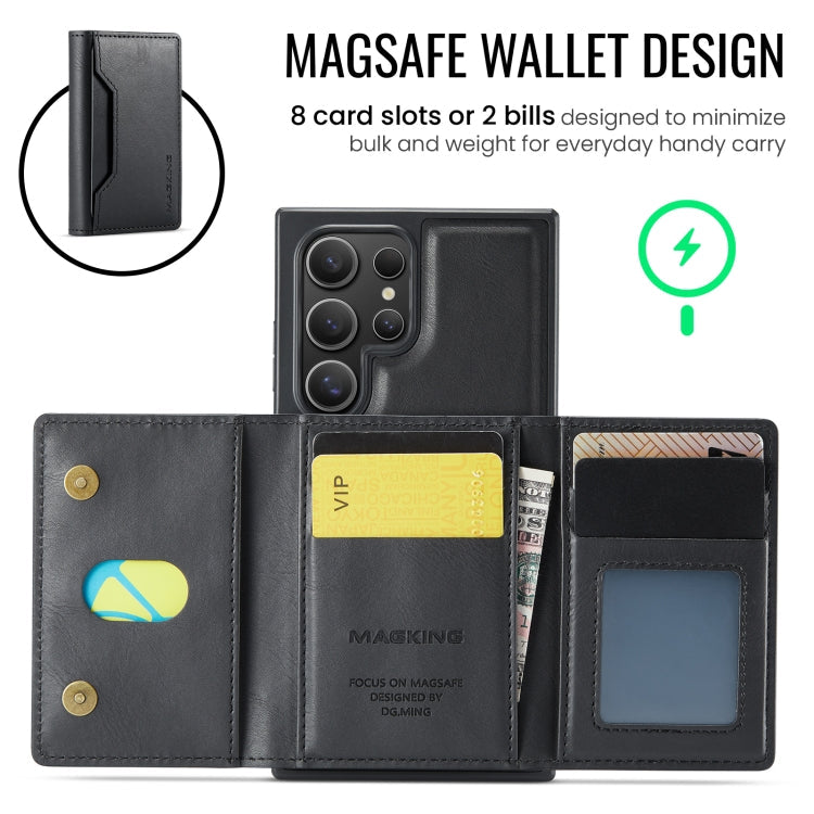For Samsung Galaxy S24 Ultra 5G MAGKING K2 Series MagSafe RFID Card Bag Detachable Phone Case(Black)