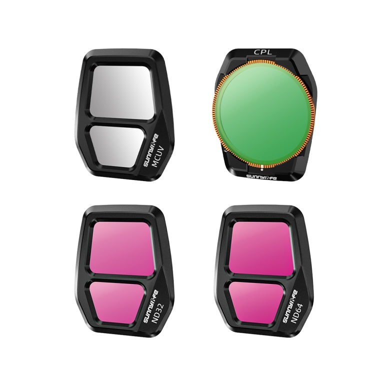 For DJI Air 3S Sunnylife Camera Lens Filter, Filter:4 in 1 UV CPL ND32 ND64