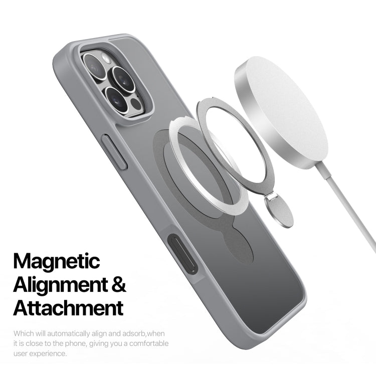 For iPhone 16 Pro Max DUX DUCIS Yind Series MagSafe TPU Hybrid PC Phone Case with Stand(Grey)