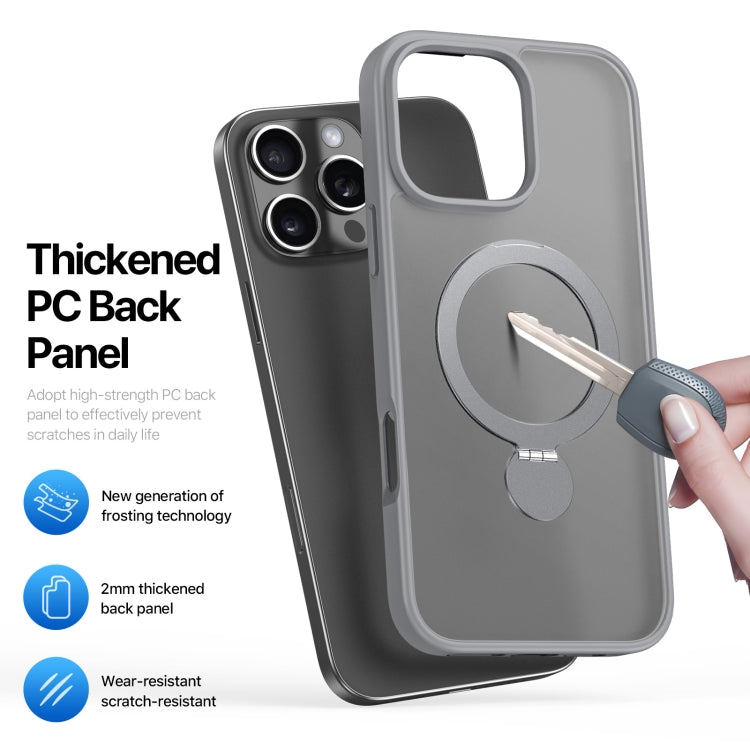 For iPhone 16 Pro Max DUX DUCIS Yind Series MagSafe TPU Hybrid PC Phone Case with Stand(Grey)