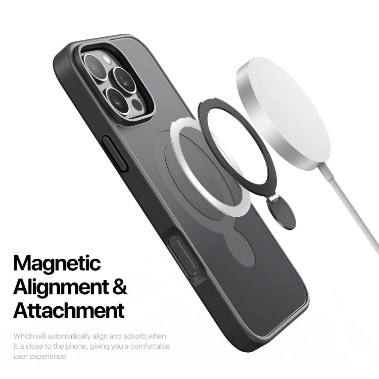 For iPhone 16 Pro DUX DUCIS Yind Series MagSafe TPU Hybrid PC Phone Case with Stand(Grey)