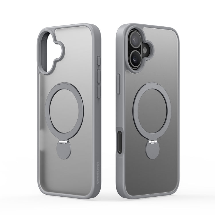 For iPhone 16 Plus DUX DUCIS Yind Series MagSafe TPU Hybrid PC Phone Case with Stand(Grey)