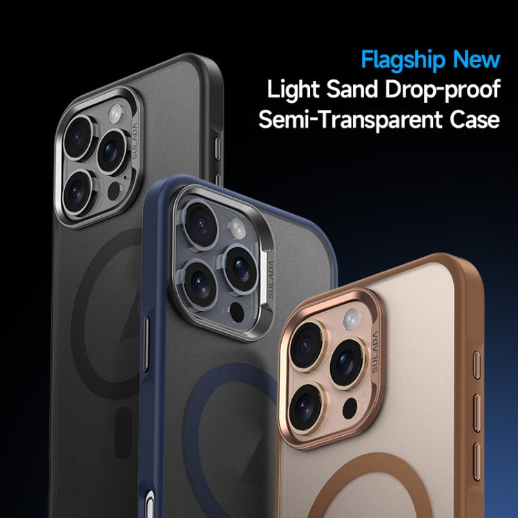 For iPhone 16 SULADA Light Sand MagSafe Magnetic PC Hybrid TPU Phone Case(Blue)