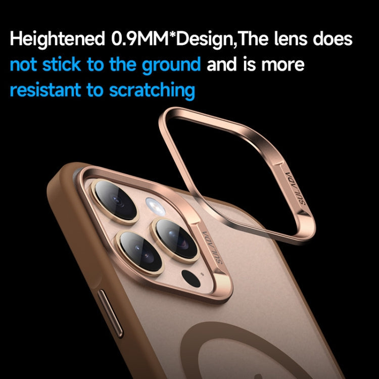 For iPhone 16 Pro Max SULADA Light Sand MagSafe Magnetic PC Hybrid TPU Phone Case(Black)