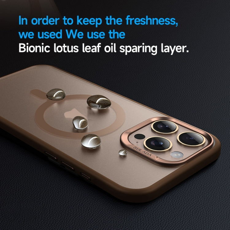For iPhone 16 Plus SULADA Light Sand MagSafe Magnetic PC Hybrid TPU Phone Case(Gold)