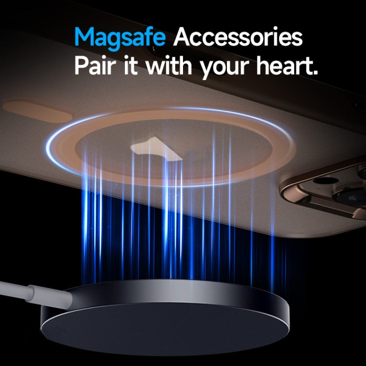 For iPhone 15 SULADA Light Sand MagSafe Magnetic PC Hybrid TPU Phone Case(Gold)