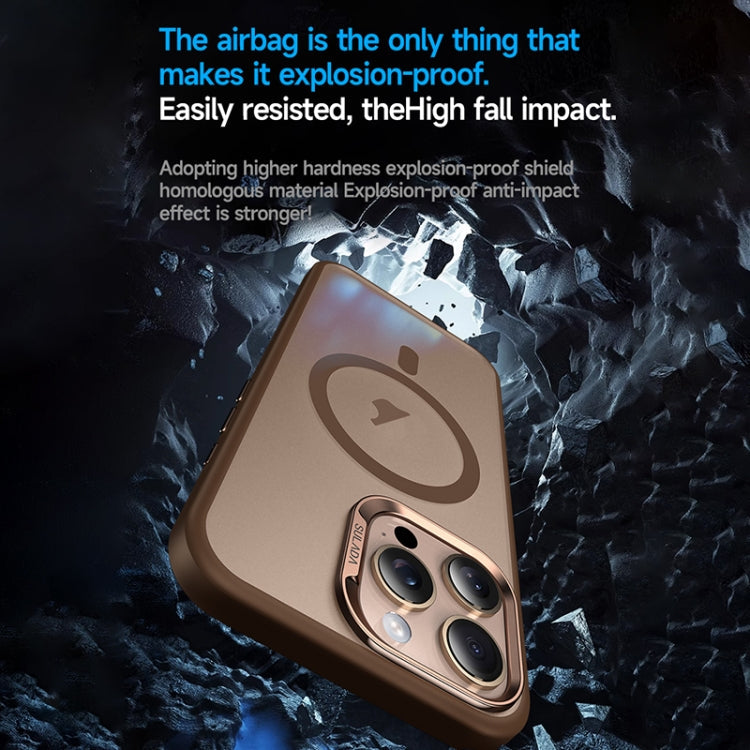 For iPhone 16 Pro SULADA Light Sand MagSafe Magnetic PC Hybrid TPU Phone Case(Gold)