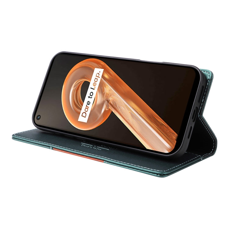 For Realme 9i GQUTROBE G01 RFID Anti-theft Leather Phone Case(Green)