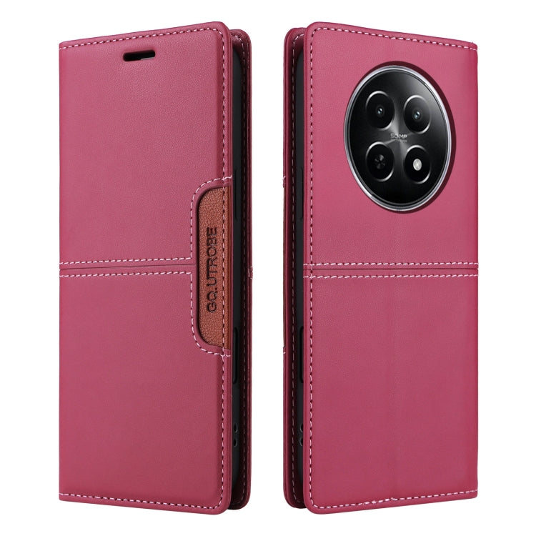 For Realme 12 5G / 12 Lite GQUTROBE G01 RFID Anti-theft Leather Phone Case(Red)
