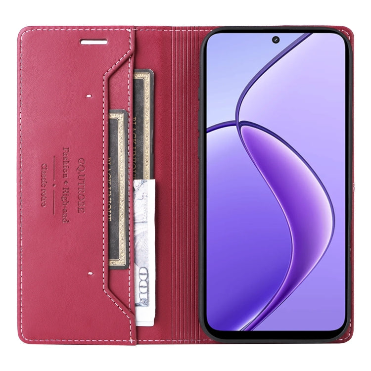 For Realme 12 5G / 12 Lite GQUTROBE G01 RFID Anti-theft Leather Phone Case(Red)