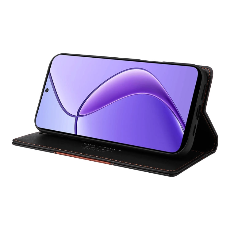 For Realme 12 5G / 12 Lite GQUTROBE G01 RFID Anti-theft Leather Phone Case(Black)