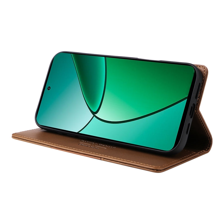 For Realme 12+ GQUTROBE G01 RFID Anti-theft Leather Phone Case(Brown)